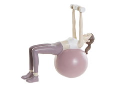 DKD Home Decor Figura de Resina Chica Yoga Rosa