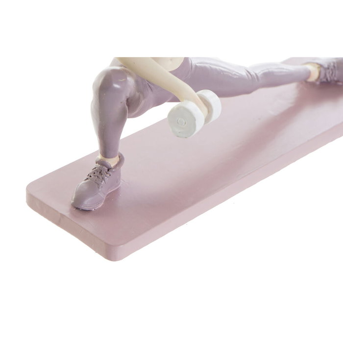 DKD Home Decor Figura de Resina Chica Yoga Rosa