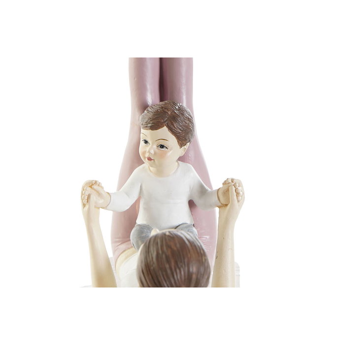 DKD Home Decor Figura de Resina Mama Yoga Rosa