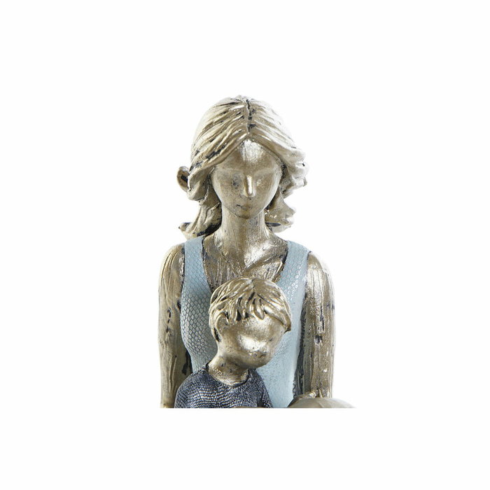 DKD Home Decor Figura de Perro en Resina Azul y Dorado