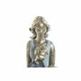 DKD Home Decor Figura de Perro en Resina Azul y Dorado