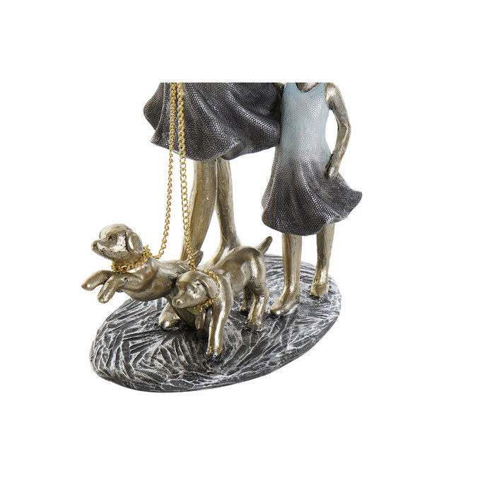 DKD Home Decor Figura de Resina Familia Azul y Dorado 16x9,5x24 cm DKD Home Decor Figura de Resina Familia Azul y Dorado 16x9,5x24 cm
