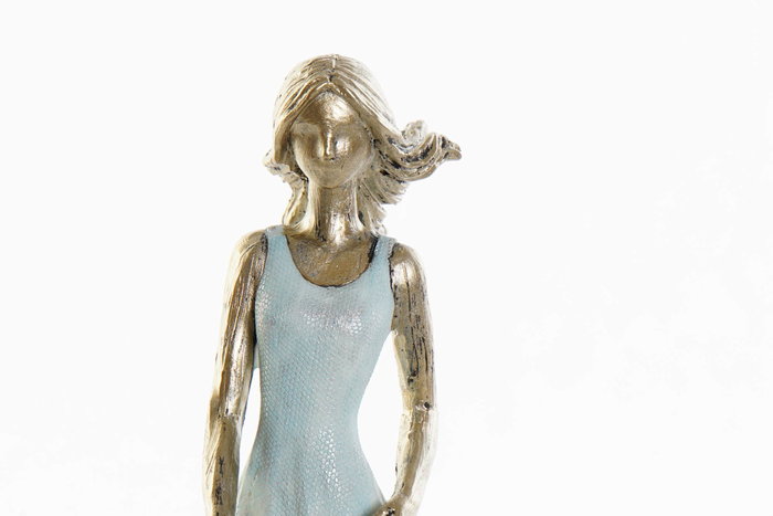 DKD Home Decor Figura de Resina Familia Azul y Dorado 16x9,5x24 cm DKD Home Decor Figura de Resina Familia Azul y Dorado 16x9,5x24 cm