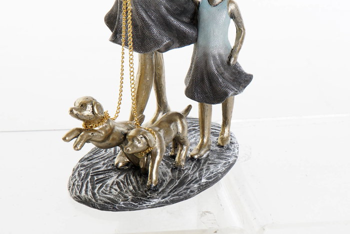 DKD Home Decor Figura de Resina Familia Azul y Dorado 16x9,5x24 cm DKD Home Decor Figura de Resina Familia Azul y Dorado 16x9,5x24 cm