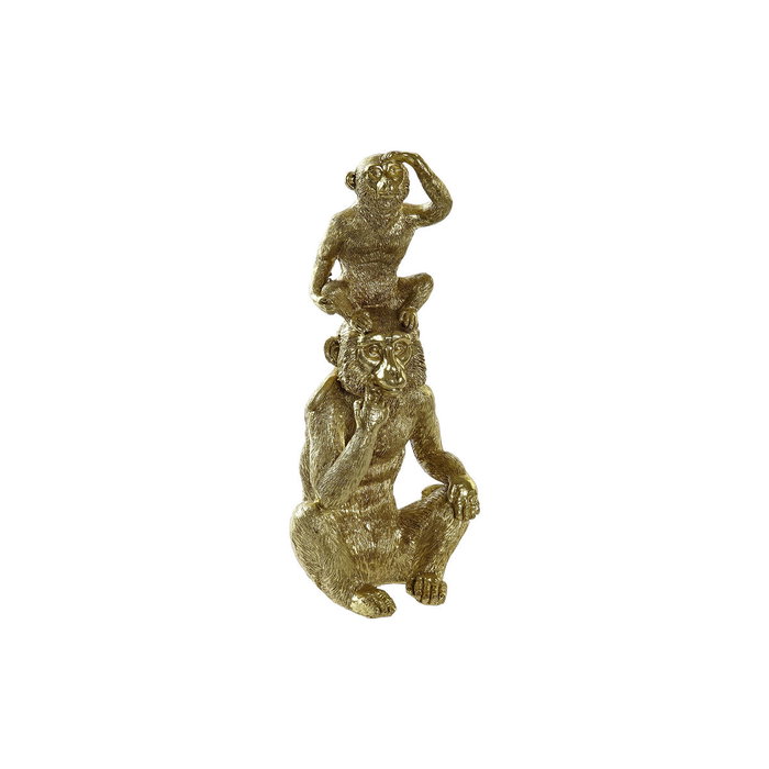 DKD Home Decor Figura de Monos en Resina Dorado Colección Jungle
