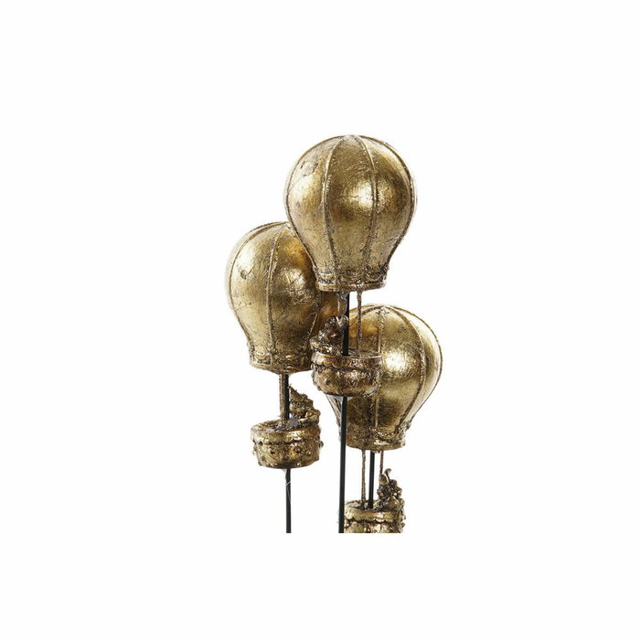 DKD Home Decor Figura de Globos en Resina y Cristal Dorado