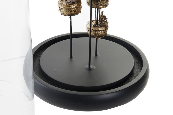 DKD Home Decor Figura Decorativa Resina y Cristal Dorado Negro 14 x 22 x 14 cm