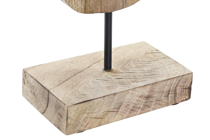 DKD Home Decor Figura Moderna con Diseño Columpio Marrón Plateado de Mango y Aluminio - 9x62x18 cm (2 Unidades)