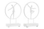 DKD Home Decor Figura de Bailarina en Aluminio y Mango, Surtido de 2, Blanco
