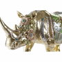 DKD Home Decor Figura de Rinoceronte Dorado en Resina