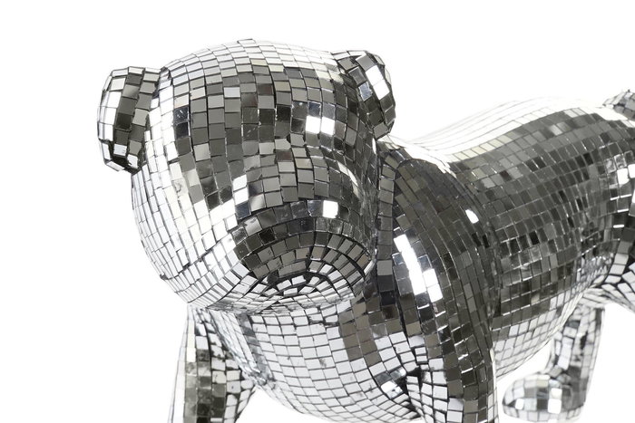 DKD Home Decor Figura Bulldog Plateado Resina 21.5 x 25 x 45.5 cm