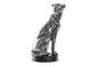 DKD Home Decor Figura Leopardo Plateado Resina 16 x 31.5 x 19.5 cm