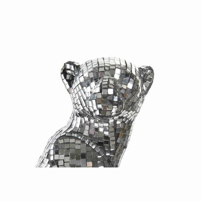 DKD Home Decor Figura de Leopardo con Acabado Espejo Plateado
