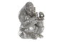 DKD Home Decor Figura de Gorila Plateada en Resina