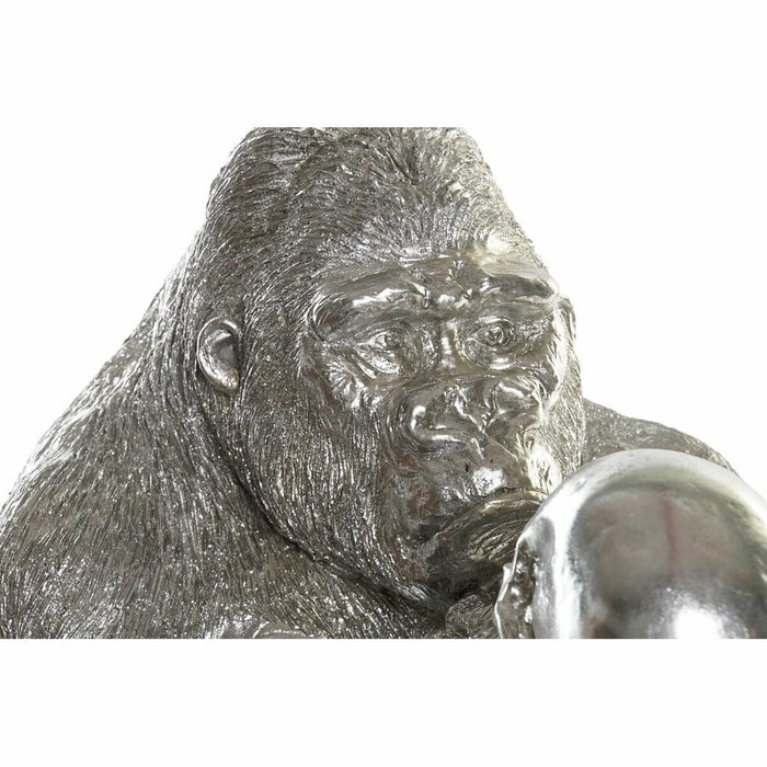 DKD Home Decor Figura de Gorila Plateada en Resina
