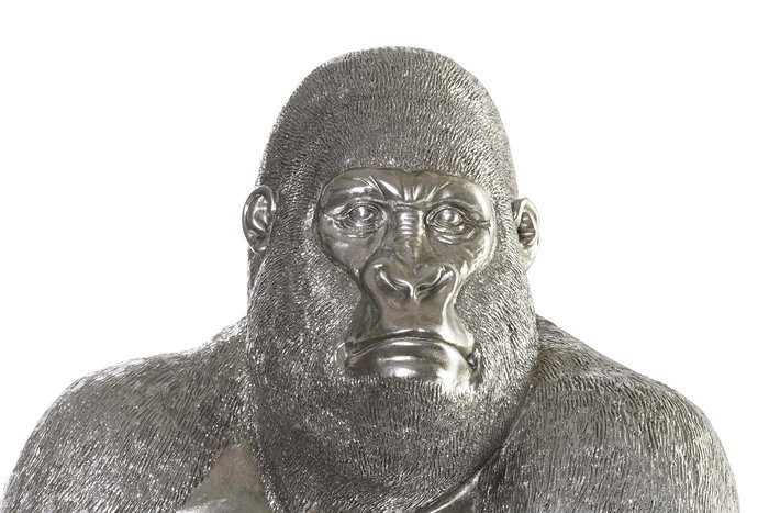 DKD Home Decor Figura Gorila Resina Plateado 40 x 61 x 46 cm