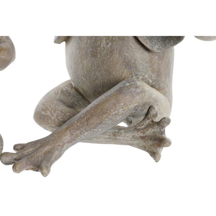 DKD Home Decor Set de 3 Figuras de Rana Músico en Resina Marrón