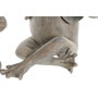 DKD Home Decor Set de 3 Figuras de Rana Músico en Resina Marrón