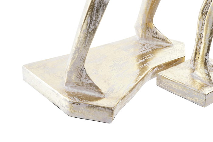 DKD Home Decor Set de 2 Figuras de Resina Doradas 21x17,5x42 cm