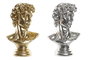 DKD Home Decor Figura Neoclásico Dorado Plateado Resina Busto Clásico 24.5 x 17.5 x 36 cm (2 Unidades)