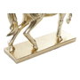 DKD Home Decor Set de 2 Figuras de Caballo en Resina, Dorado y Plateado