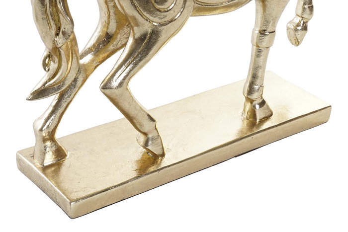 DKD Home Decor Figura Caballo Resina Dorado Plateado 9.5 x 33.5 x 34 cm (2 Unidades)