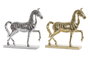 DKD Home Decor Figura Caballo Resina Dorado Plateado 9.5 x 33.5 x 34 cm (2 Unidades)