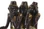 DKD Home Decor Figura de Monos en Bicicleta Negro y Dorado en Resina y Metal