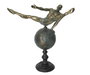 DKD Home Decor Figura de Resina de Gimnasta en Dorado Envejecido
