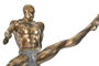 DKD Home Decor Figura de Resina de Gimnasta en Dorado Envejecido
