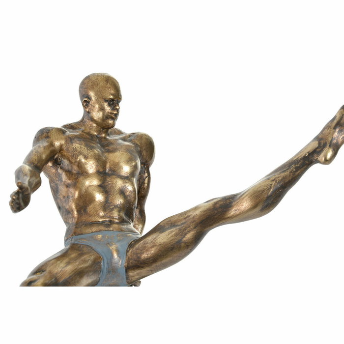 DKD Home Decor Figura de Resina de Gimnasta en Dorado Envejecido