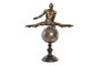 DKD Home Decor Figura de Gimnasta en Resina Dorado Envejecido