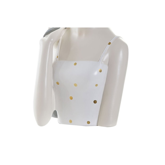 DKD Home Decor Figura Resina Chica Bolso Surtido de 2 Unidades, Blanco y Rosa