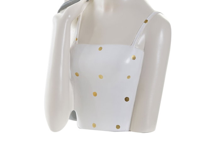 DKD Home Decor Figura Resina Chica Bolso Surtido de 2 Unidades, Blanco y Rosa