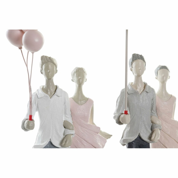 DKD Home Decor Figura de Resina Pareja Surtido de 2 Unidades en Rosa y Gris DKD Home Decor Figura de Resina Pareja Surtido de 2 Unidades en Rosa y Gris