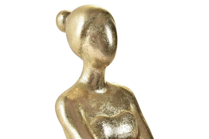 DKD Home Decor Figura de Bailarina en Resina Dorado y Gris Oscuro