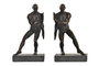DKD Home Decor Set de 2 Sujetalibros de Resina Hombre Negro