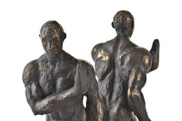 DKD Home Decor Sujetalibros Moderno Negro Cobrizo Resina Set de 2 8.4 x 25 x 14 cm