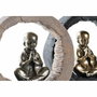 DKD Home Decor Figura de Monje en Resina, Surtido de 2 Unidades, Dorado y Negro