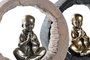 DKD Home Decor Figura de Monje en Resina, Surtido de 2 Unidades, Dorado y Negro