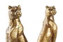 DKD Home Decor Sujetalibros Colonial Leopardo Cobrizo Resina 11 x 33 x 16 cm Set de 2