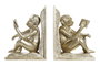 DKD Home Decor Set de 2 Sujetalibros de Resina con Diseño de Mono, Champán