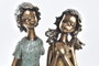 DKD Home Decor Set de 2 Figuras de Niños en Resina de 17x13x22 cm