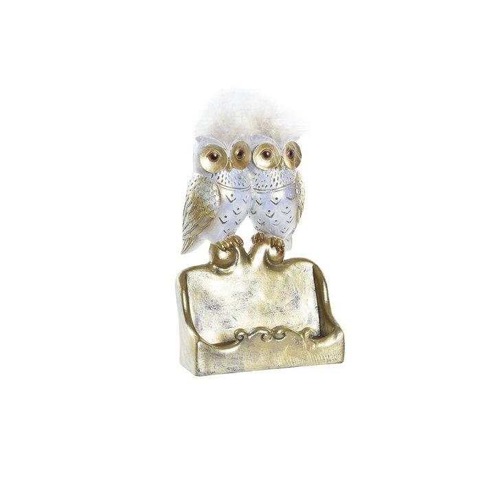 DKD Home Decor Figura de Búhos en Caja Dorado y Blanco DKD Home Decor Figura de Búhos en Caja Dorado y Blanco