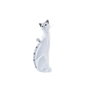 DKD Home Decor Figura de Gato Brillante Blanco en Resina