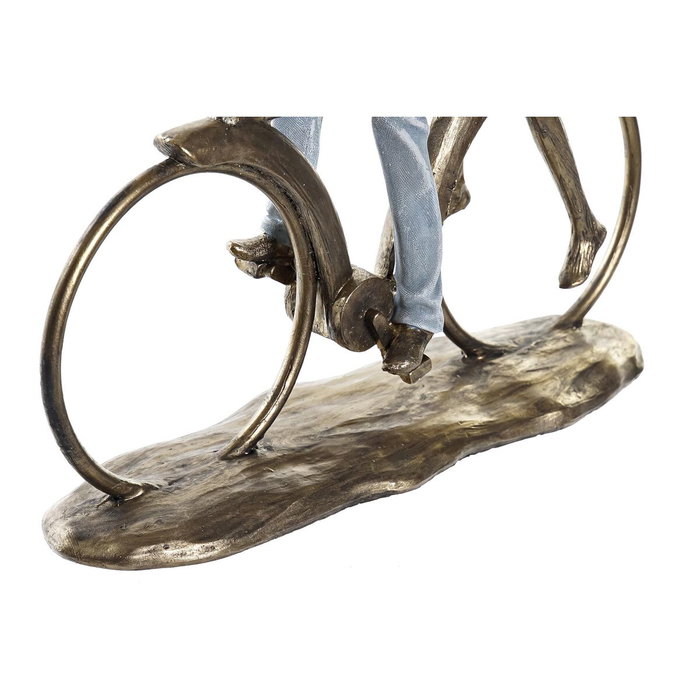 DKD Home Decor Figura de Resina Pareja Bicicleta, Cobrizo (Surtido de 2)