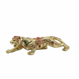 DKD Home Decor Figura de Pantera en Resina Dorado
