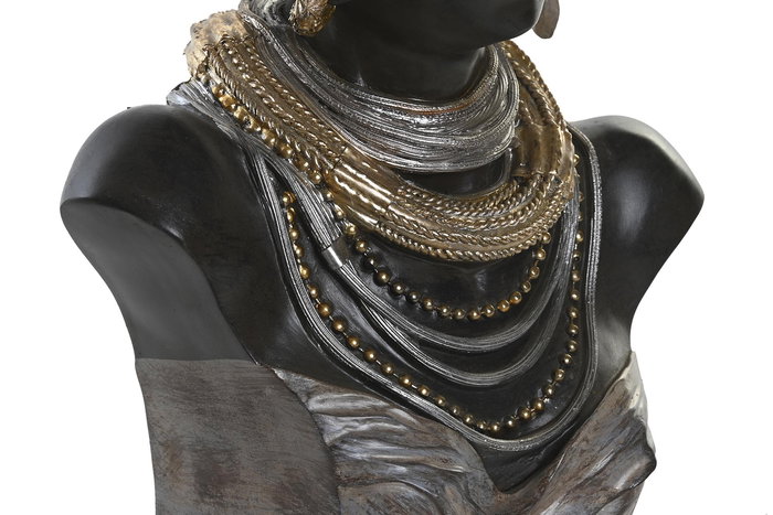 DKD Home Decor Figura Colonial Beige Negro Resina Africana 17 x 40 x 26 cm (2 Unidades)