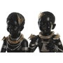 DKD Home Decor Figura de Resina Africana Negra (Pack de 2)