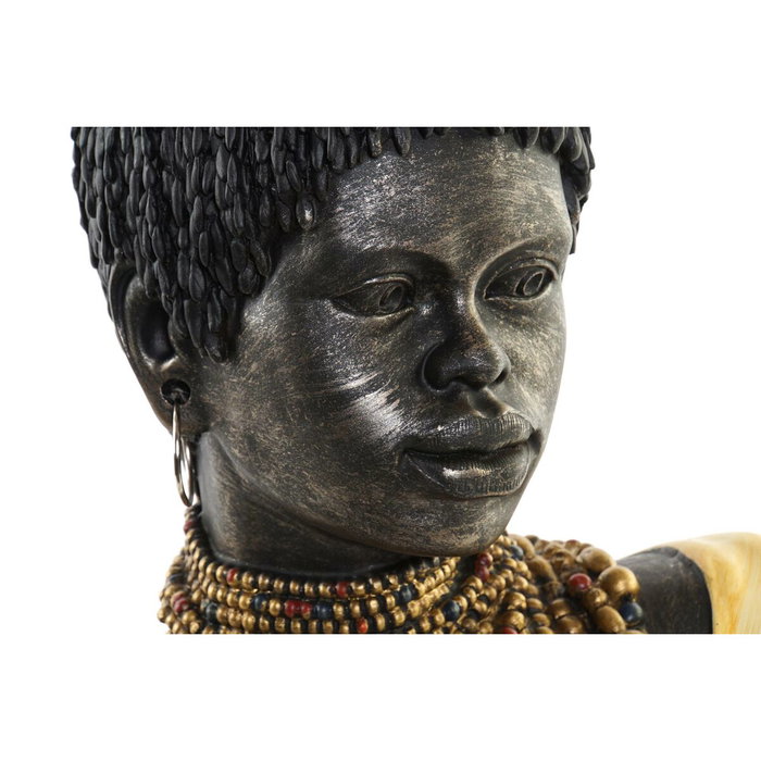 DKD Home Decor Set de 2 Figuras de Resina Africanas con Acabado Envejecido DKD Home Decor Set de 2 Figuras de Resina Africanas con Acabado Envejecido